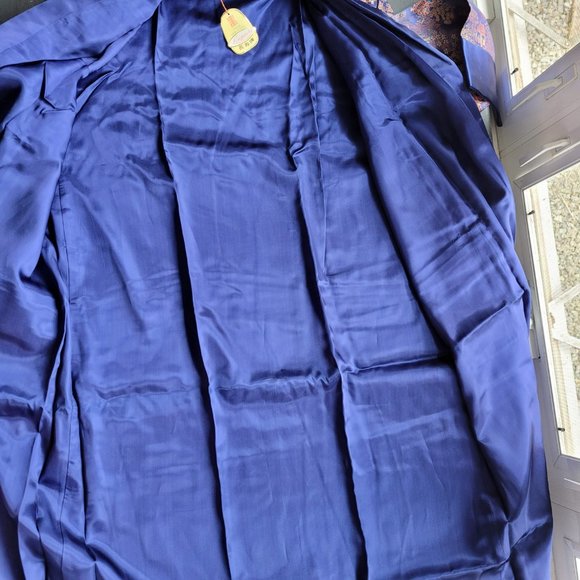 NWT Longevity Asian embroidered blue robe, size 48 XL - Picture 8 of 14